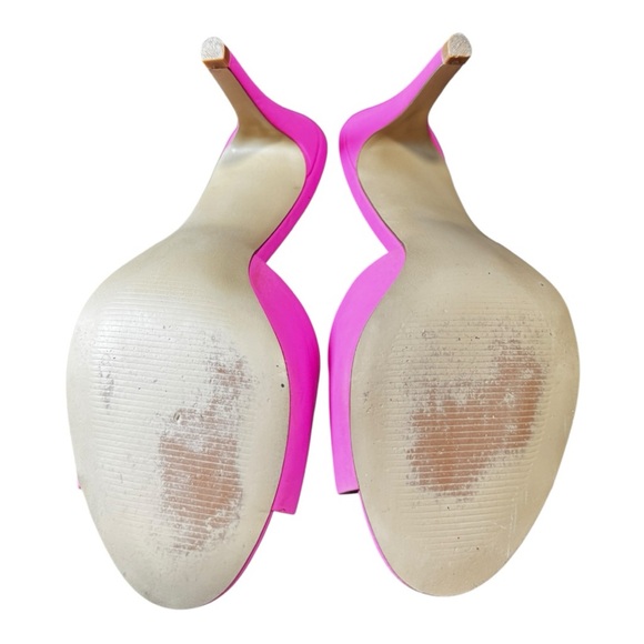 Steve Madden Erin Neon Pink Heeled Mule Sandals Vibrant Size 7.5 - Picture 9 of 10